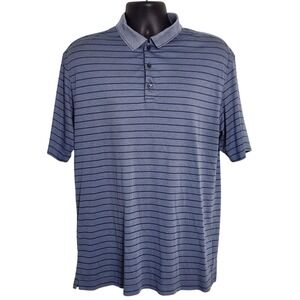 Nike Golf Dri-FIT Polo Shirt‎ Striped Athletic Performance Blue Large